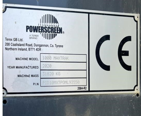 2020 POWERSCREEN 1000 MAXTRAK