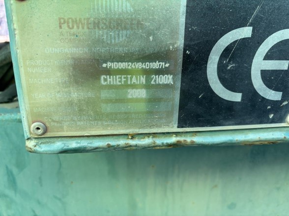 2008 Powerscreen Chieftain 2100X 2 Deck