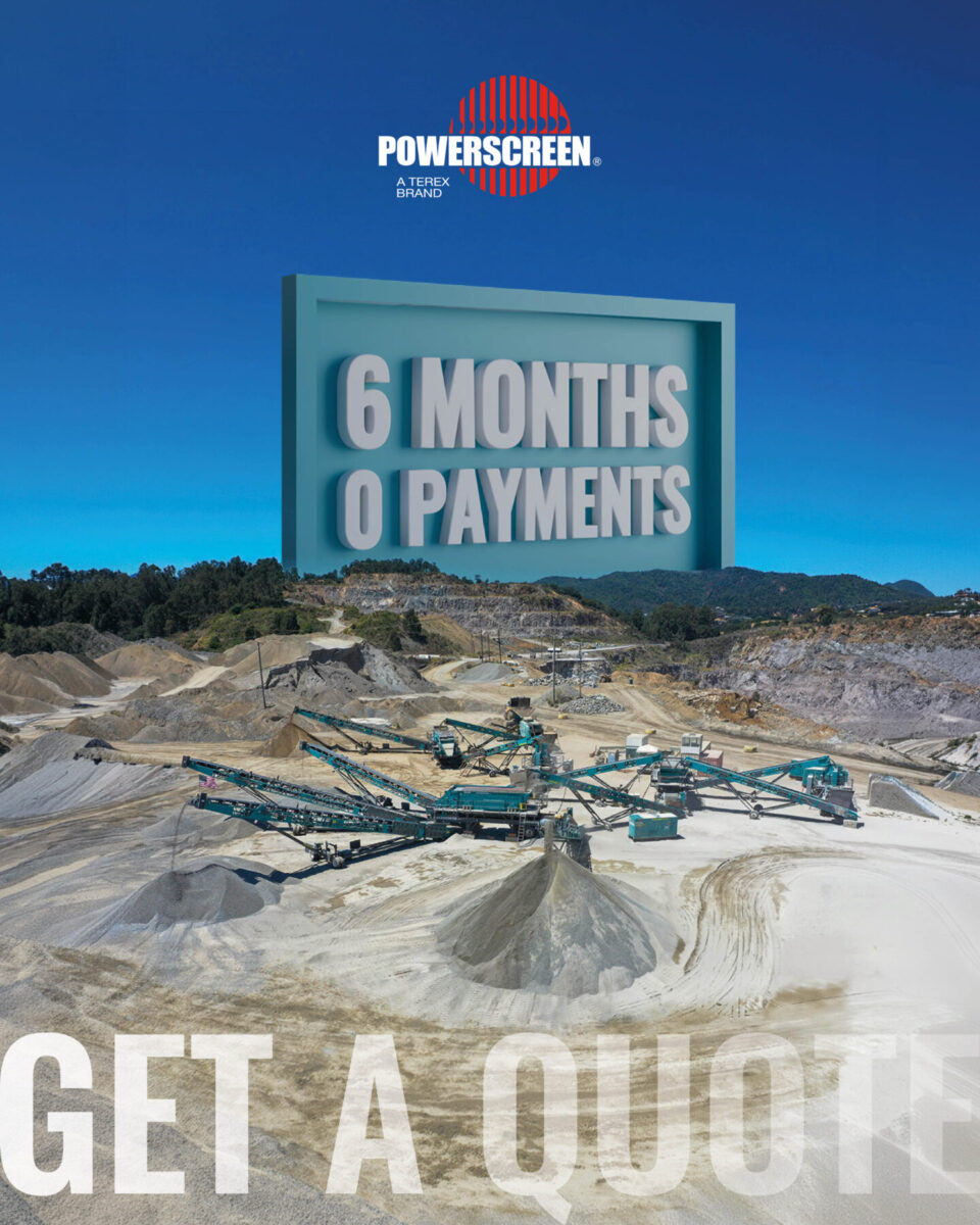 Powerscreen crushing and screening spread with 6 months 0 payments icon and get a quote at bottom